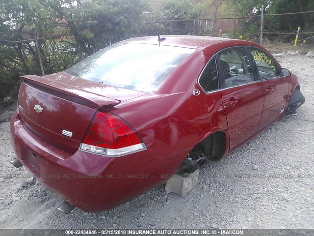 2G1WD58C079141427 - 2007 CHEVROLET IMPALA SUPER SPORT RED photo 4