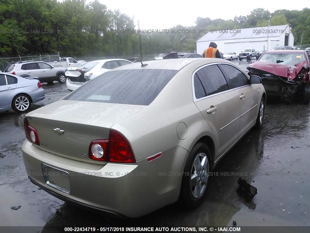 1G1ZG57B58F165812 - 2008 CHEVROLET MALIBU LS ოქროსფერი ფოტო 4