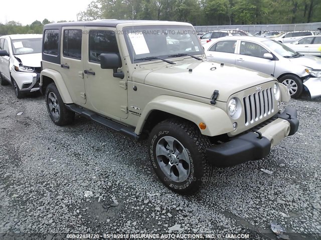 1C4BJWEG2HL715077 - 2017 JEEP WRANGLER UNLIMITE SAHARA BROWN photo 1