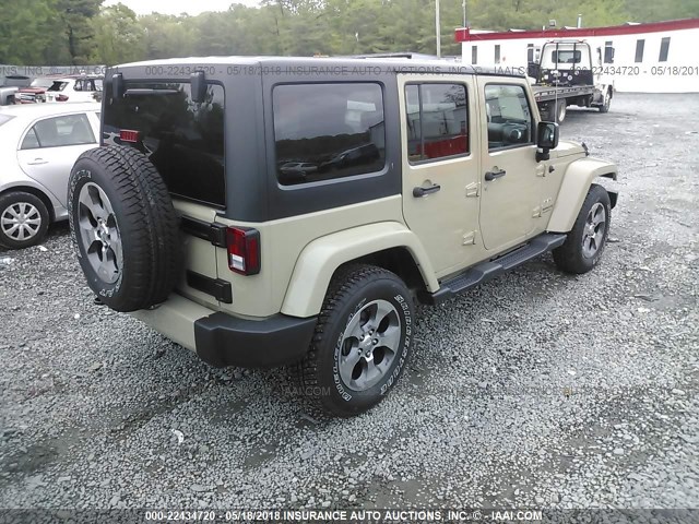 1C4BJWEG2HL715077 - 2017 JEEP WRANGLER UNLIMITE SAHARA BROWN photo 4