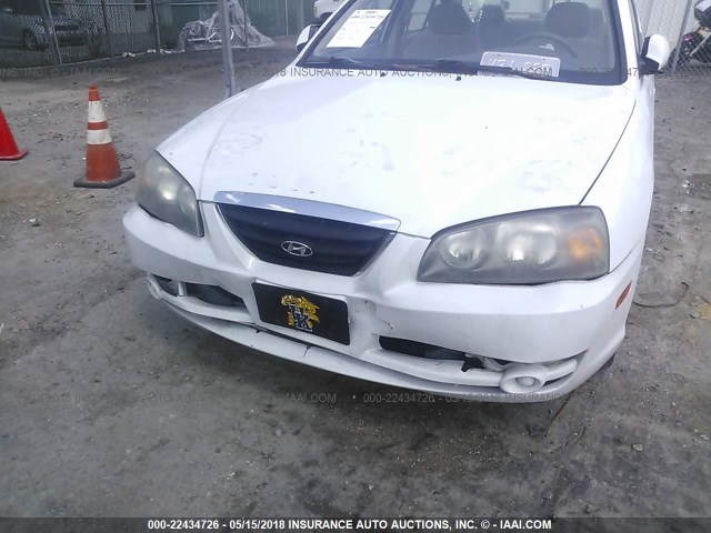 KMHDN46D56U323686 - 2006 HYUNDAI ELANTRA GLS/GT/LIMITED WHITE photo 6