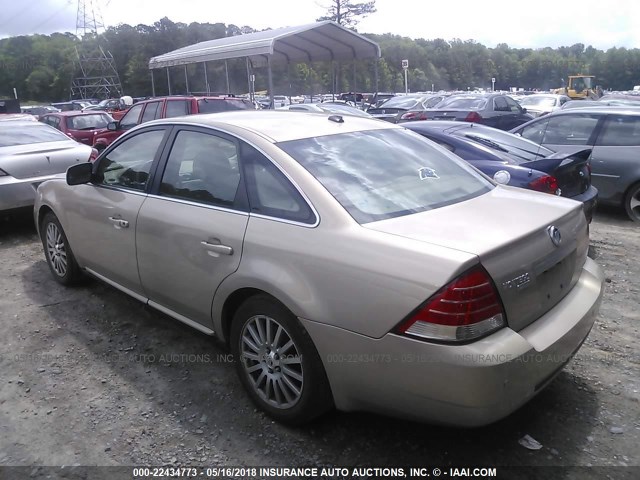 1MEHM42177G608540 - 2007 MERCURY MONTEGO PREMIER ოქროსფერი ფოტო 3