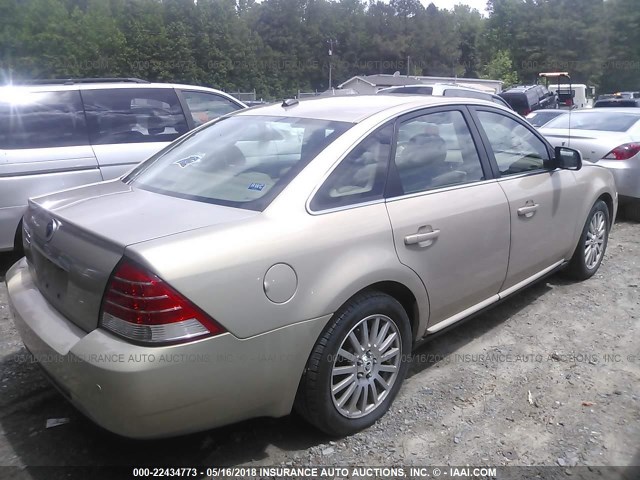 1MEHM42177G608540 - 2007 MERCURY MONTEGO PREMIER ოქროსფერი ფოტო 4