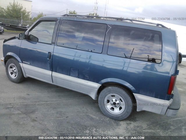 1GKDM19WXYB522951 - 2000 GMC SAFARI XT Dark Blue photo 3