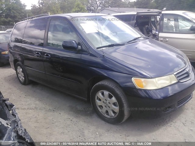 5FNRL18044B070312 - 2004 HONDA ODYSSEY EXL მუქი ლურჯი ფოტო 1