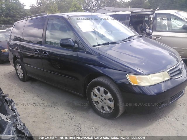 5FNRL18044B070312 - 2004 HONDA ODYSSEY EXL Dark Blue photo 1