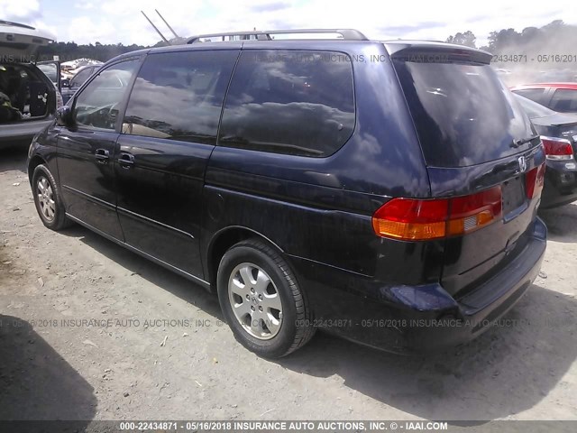 5FNRL18044B070312 - 2004 HONDA ODYSSEY EXL მუქი ლურჯი ფოტო 3
