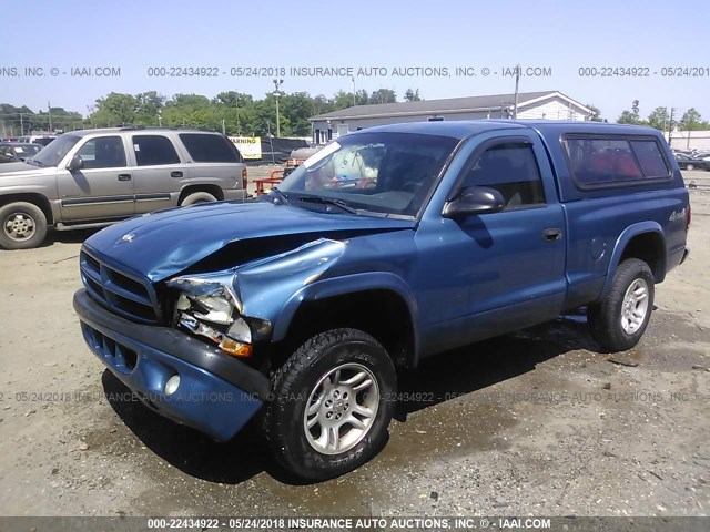 1D7GG36N73S133044 - 2003 DODGE DAKOTA SPORT BLUE photo 2