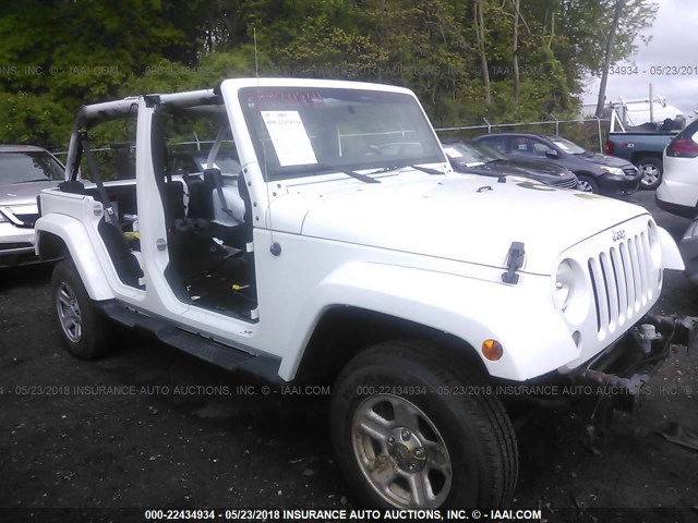 1C4BJWDGXEL308072 - 2014 JEEP WRANGLER UNLIMITE SPORT WHITE photo 1