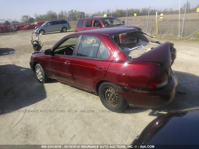 3N1CB51D62L681750 - 2002 NISSAN SENTRA XE/GXE 勃艮第红 照片 3