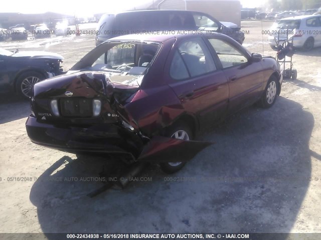 3N1CB51D62L681750 - 2002 NISSAN SENTRA XE/GXE 勃艮第红 照片 4