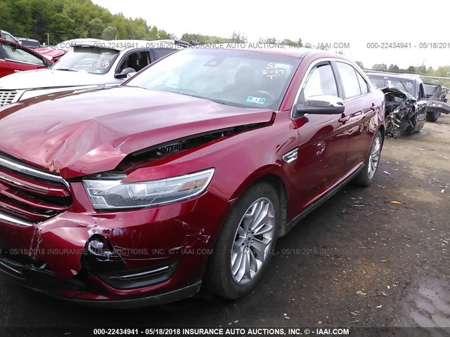 1FAHP2J84EG130933 - 2014 FORD TAURUS LIMITED MAROON photo 2