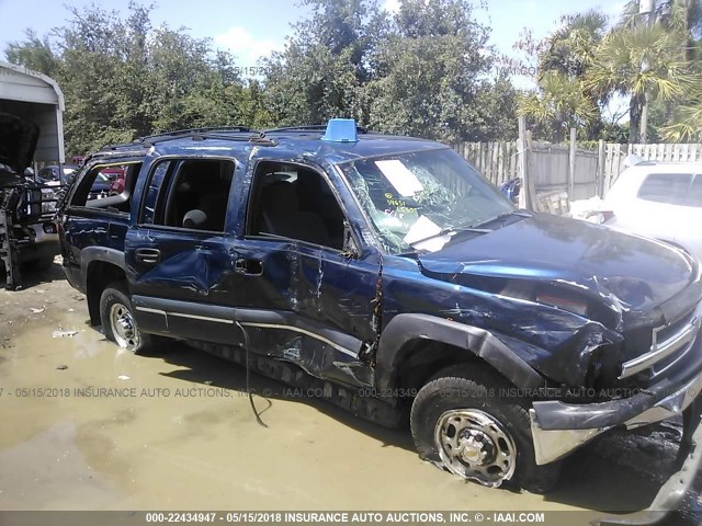 3GNGK26G22G279675 - 2002 CHEVROLET SUBURBAN K2500 BLUE photo 6