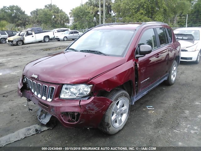 1C4NJCBA0DD130448 - 2013 JEEP COMPASS SPORT MAROON photo 2