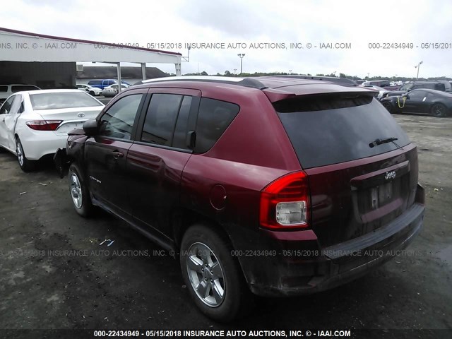 1C4NJCBA0DD130448 - 2013 JEEP COMPASS SPORT MAROON photo 3