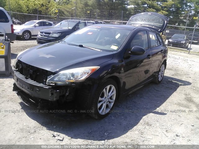 JM1BL1K65B1372342 - 2011 MAZDA 3 S BLACK photo 2