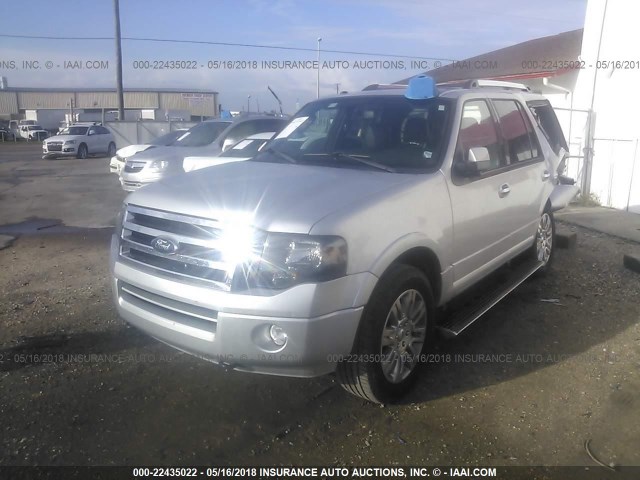 1FMJU2A57EEF57153 - 2014 FORD EXPEDITION LIMITED SILVER photo 2