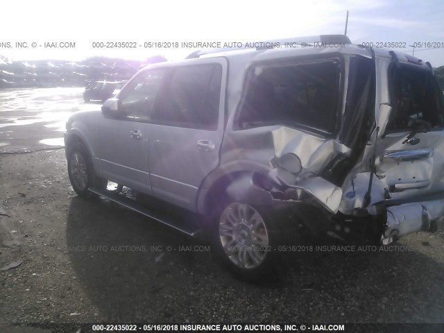 1FMJU2A57EEF57153 - 2014 FORD EXPEDITION LIMITED SILVER photo 3