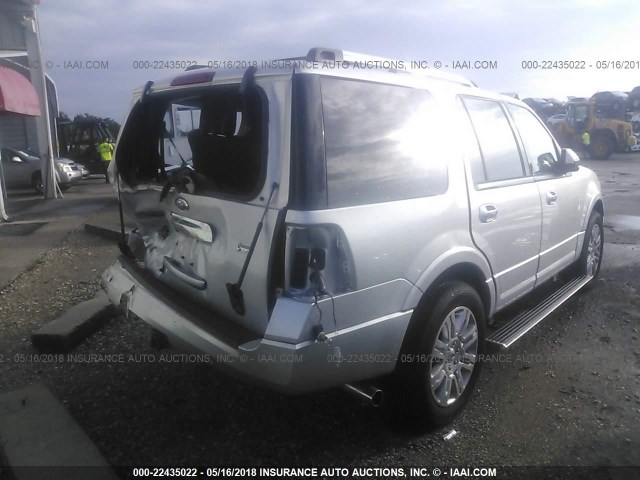 1FMJU2A57EEF57153 - 2014 FORD EXPEDITION LIMITED SILVER photo 4