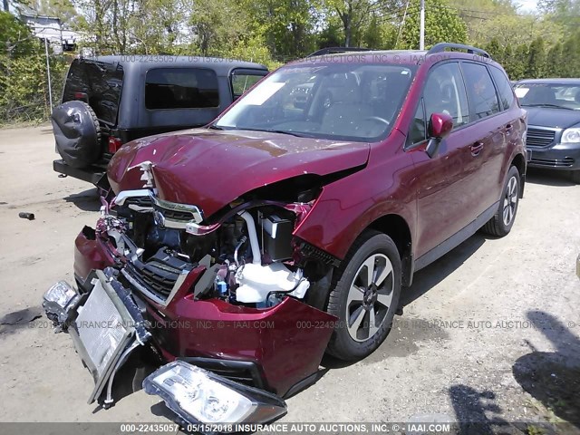 JF2SJAEC5JH430643 - 2018 SUBARU FORESTER 2.5I PREMIUM RED photo 2