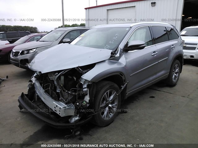 5TDJKRFH0FS216954 - 2015 TOYOTA HIGHLANDER XLE SILVER photo 2