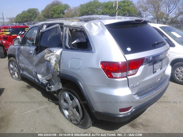 1C4RJFBG9CC341529 - 2012 JEEP GRAND CHEROKEE LIMITED SILVER photo 3