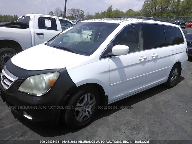 5FNRL387X6B452419 - 2006 HONDA ODYSSEY EXL WHITE photo 2