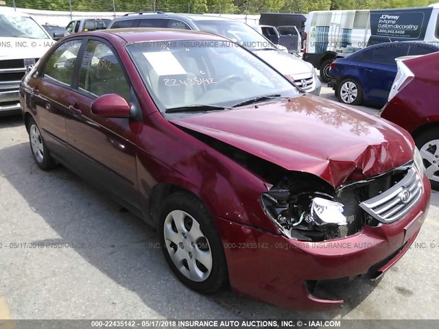 KNAFE221795647506 - 2009 KIA SPECTRA EX/LX/SX RED photo 1