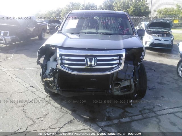 5FNYF3H25DB036380 - 2013 HONDA PILOT LX GRAY photo 6