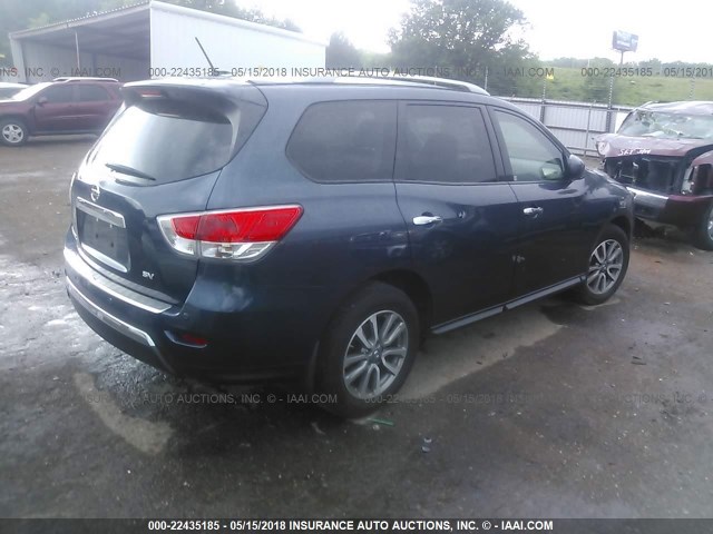 5N1AR2MN8EC692456 - 2014 NISSAN PATHFINDER S/SV/SL/PLATINUM GRAY photo 4