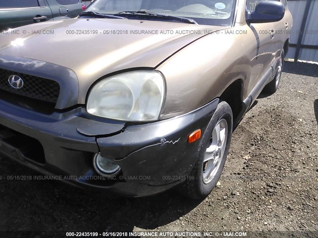 KM8SC73D84U691747 - 2004 HYUNDAI SANTA FE GLS/LX GOLD photo 6