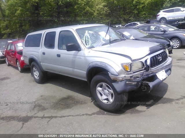 5TEHN72N51Z813146 - 2001 TOYOTA TACOMA DOUBLE CAB SILVER photo 1