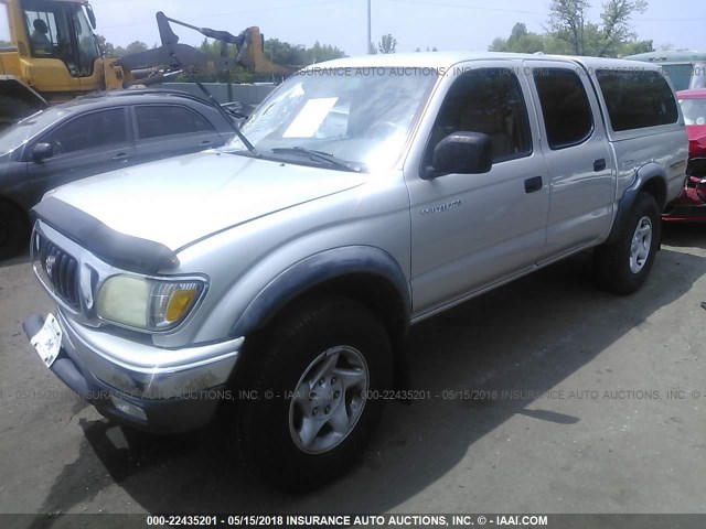 5TEHN72N51Z813146 - 2001 TOYOTA TACOMA DOUBLE CAB SILVER photo 2