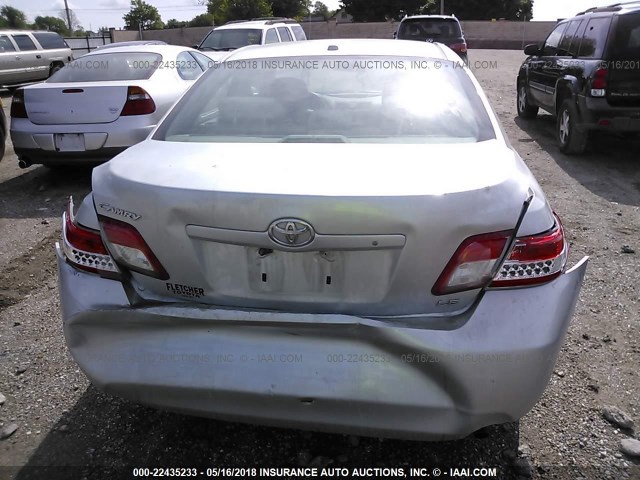 4T4BF3EK1AR045317 - 2010 TOYOTA CAMRY SE/LE/XLE SILVER photo 6