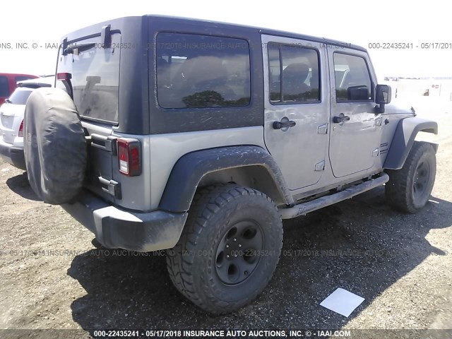 1C4BJWDG6GL108146 - 2016 JEEP WRANGLER UNLIMITE SPORT SILVER photo 4