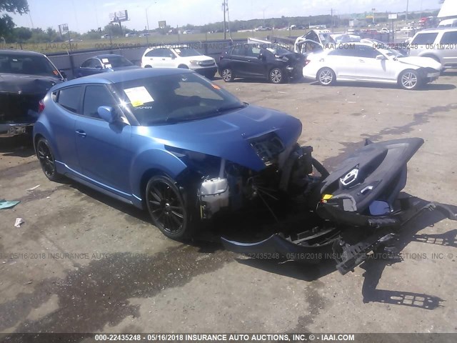 KMHTC6AE7GU252814 - 2016 HYUNDAI VELOSTER TURBO BLUE photo 1