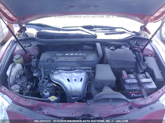 4T1BE46K57U033326 - 2007 TOYOTA CAMRY NEW GENERAT CE/LE/XLE/SE RED photo 10