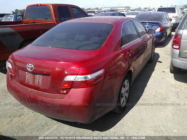 4T1BE46K57U033326 - 2007 TOYOTA CAMRY NEW GENERAT CE/LE/XLE/SE RED photo 4