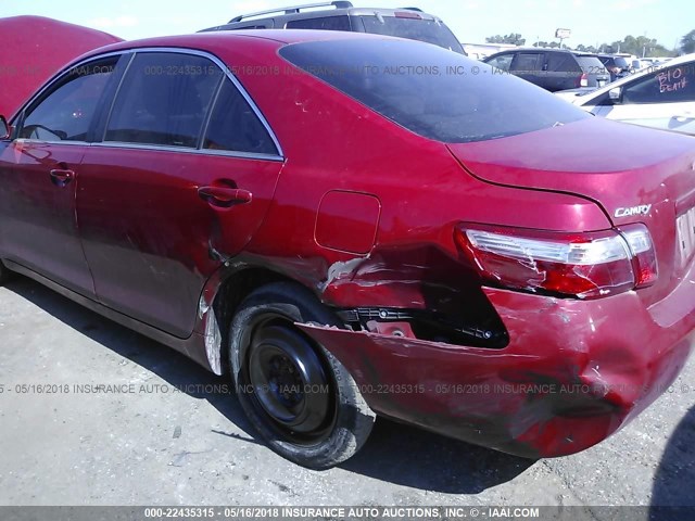 4T1BE46K57U033326 - 2007 TOYOTA CAMRY NEW GENERAT CE/LE/XLE/SE RED photo 6