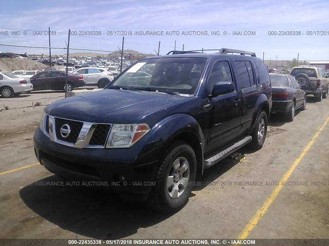 5N1AR18W36C665504 - 2006 NISSAN PATHFINDER LE/SE/XE Dark Blue photo 2