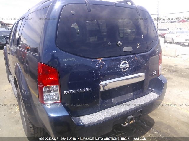 5N1AR18W36C665504 - 2006 NISSAN PATHFINDER LE/SE/XE Dark Blue photo 6