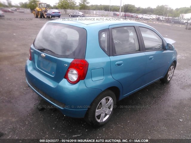 KL1TD66E69B617063 - 2009 CHEVROLET AVEO LS/LT BLUE photo 4