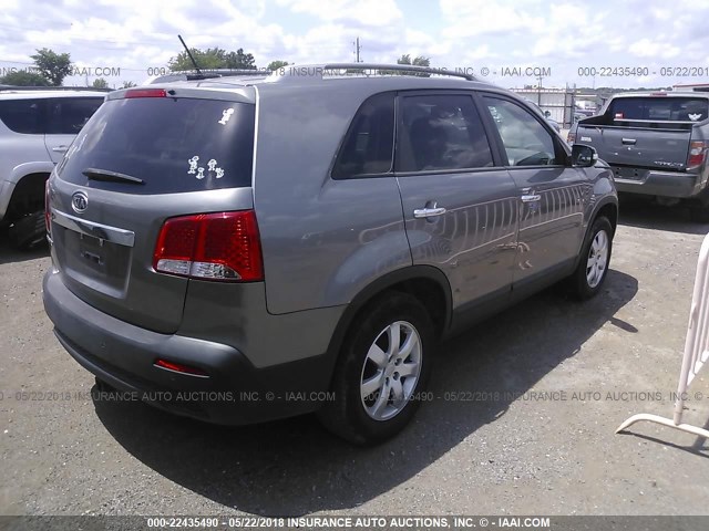 5XYKT4A12BG162711 - 2011 KIA SORENTO LX TAN photo 4