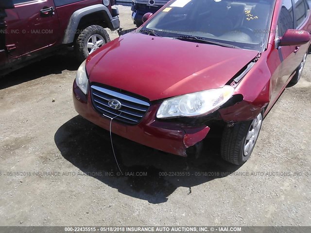 KMHDU46D79U627254 - 2009 HYUNDAI ELANTRA GLS/SE RED photo 6