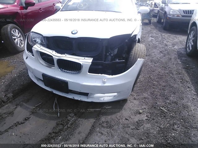 WBAUN13548VH79739 - 2008 BMW 128 I WHITE photo 6