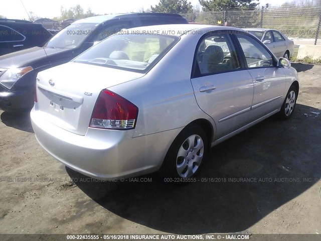 KNAFE121885561887 - 2008 KIA SPECTRA EX/LX/SX SILVER photo 4