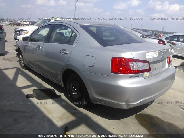 4A32B2FF1CE013094 - 2012 MITSUBISHI GALANT FE SILVER photo 3