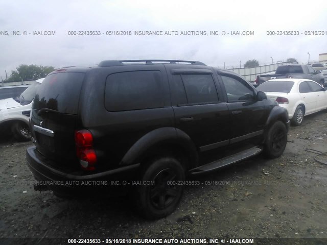 1D4HD48N26F106263 - 2006 DODGE DURANGO SLT BLACK photo 4