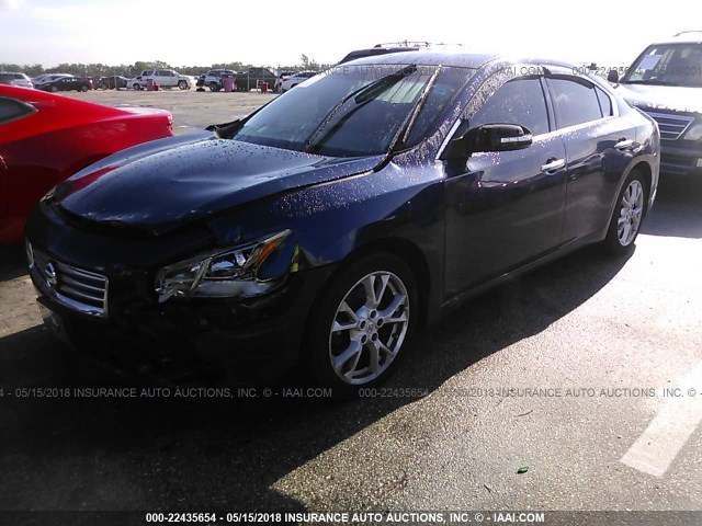 1N4AA5AP7CC856754 - 2012 NISSAN MAXIMA S/SV BLUE photo 2