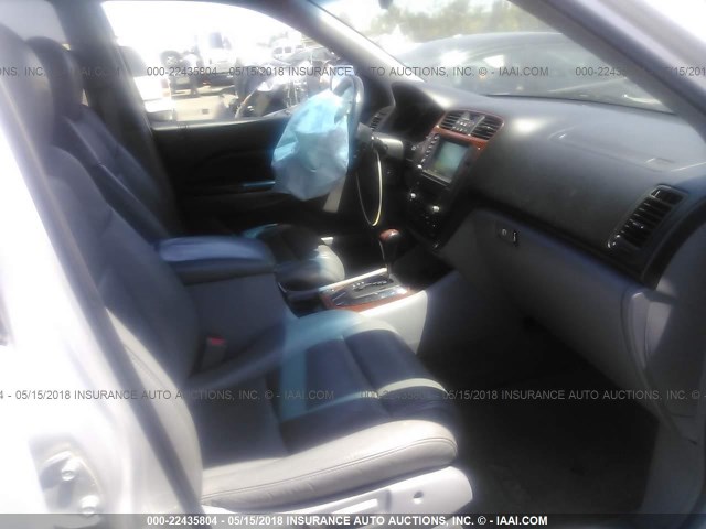 2HNYD18884H539209 - 2004 ACURA MDX TOURING SILVER photo 5